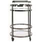 Safavieh Sienna 2-Tier Round Bar Cart in Black Nickel, , large