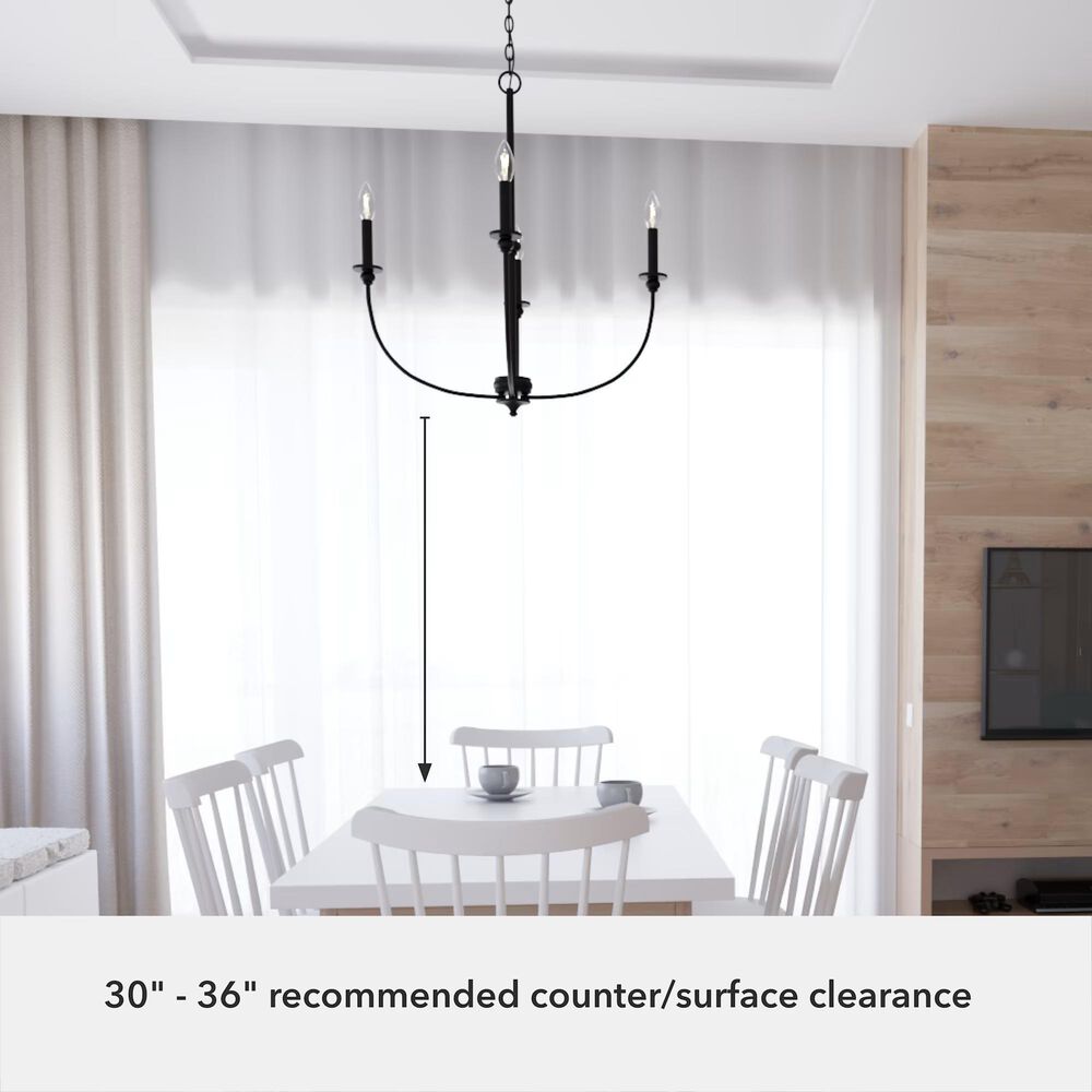 Hunter Southcrest 26&quot; 4-Light Chandelier in Flat Matte Black, , large