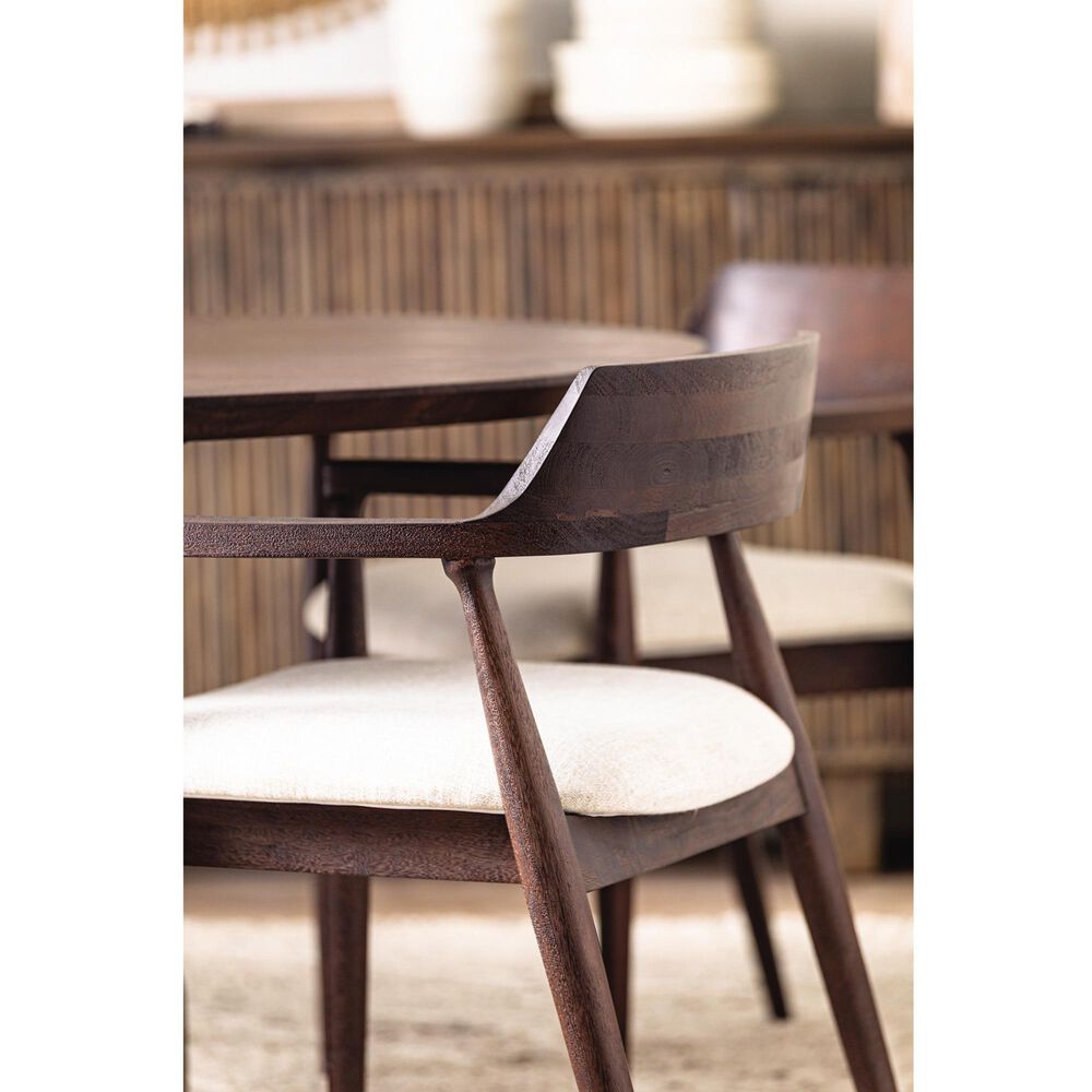 Home Trends &amp; Design Cambridge Upholstered Dining Arm Chair in Dark Walnut, , large