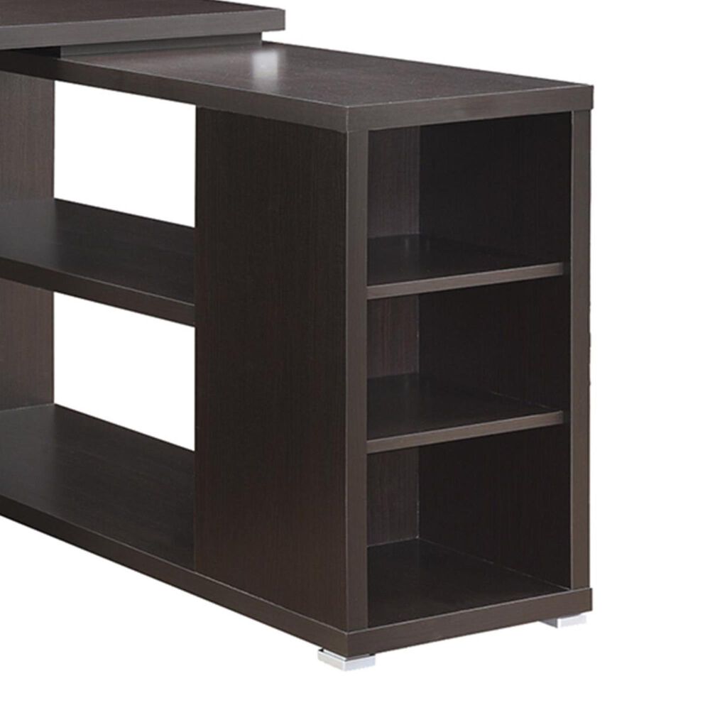 Pacific Landing Yvette L-Shape Computer Desk in Cappuccino, , large