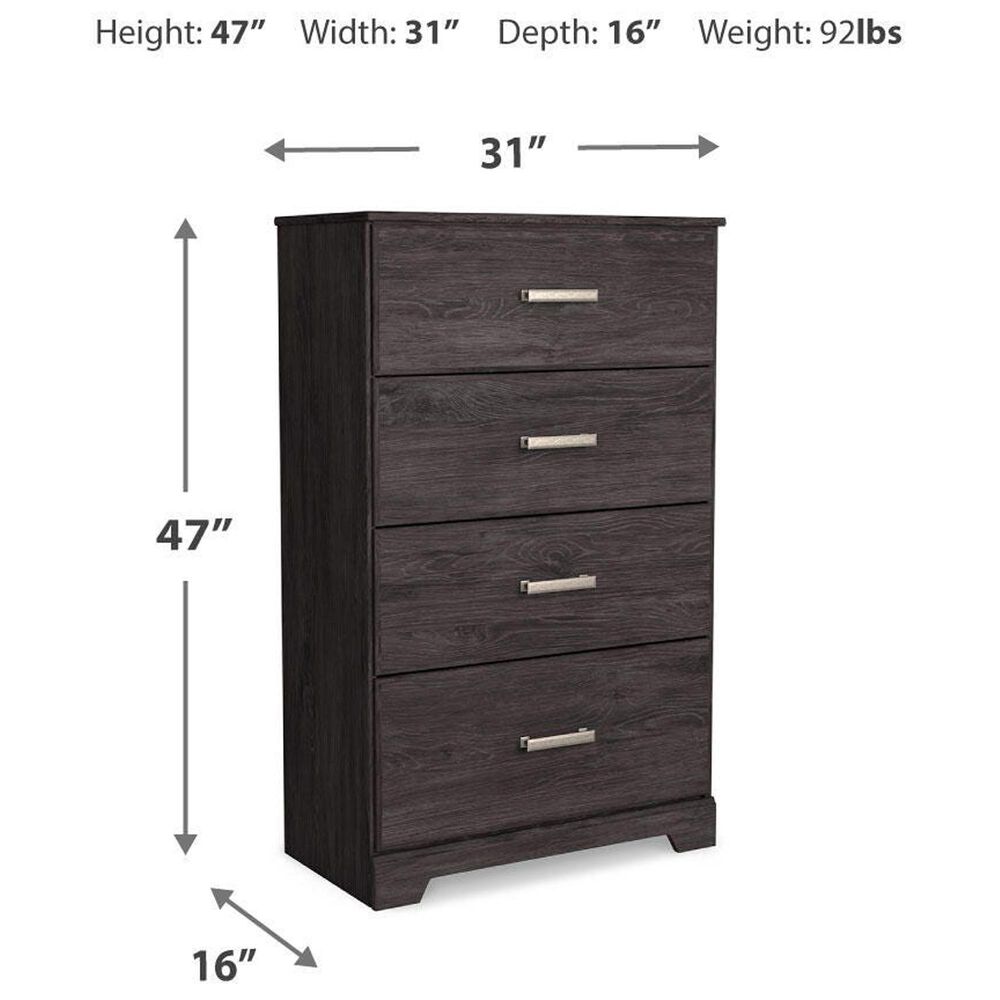 Ashley Belachime 5 Piece Queen Panel Bedroom Set in Dark Charcoal, , large