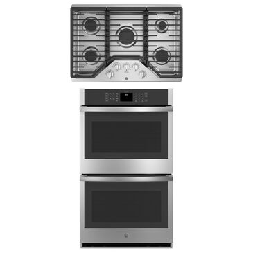 GE Appliances 2-Piece Kitchen Package with 30" Double Wall Oven and Gas Cooktop in Stainless Steel, , large