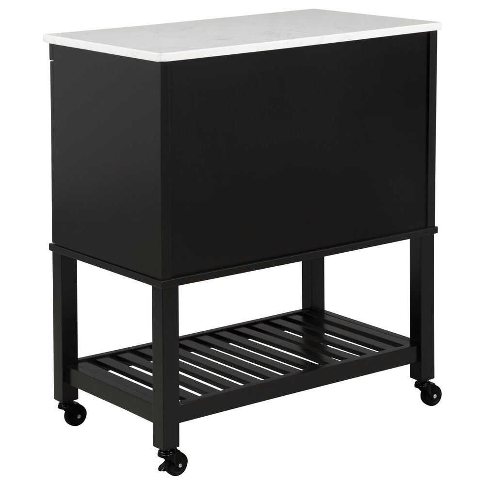 Linon Home Decor Kolton Kitchen Cart in Black and White, , large