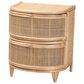 Baxton Studio Oleta 2-Drawer Rattan Nightstand in Natural Brown, , large