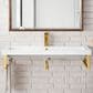 James Martin Vanities Boston 39.5" Single Wall Brackets in Radiant Gold with 3 cm White Glossy Resin Top and Rectangular Sink, , large