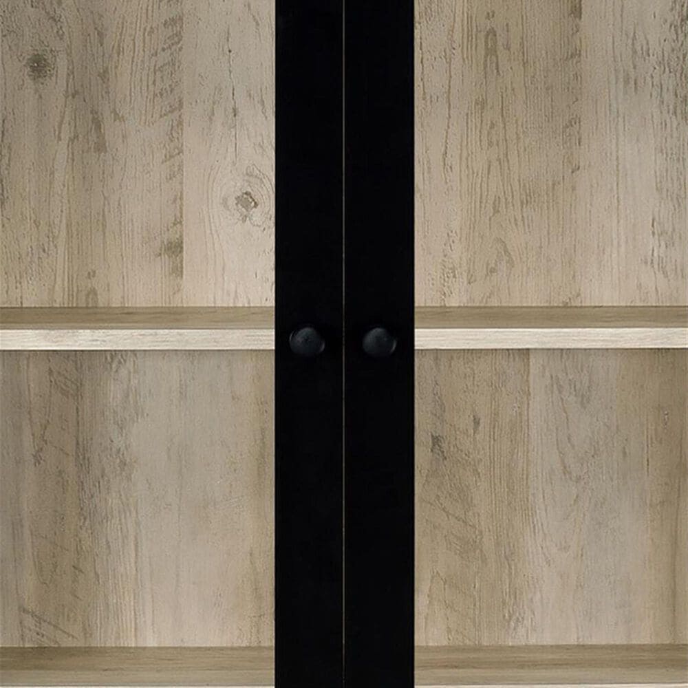 Coaster Hawthorne 4-Shelf Glass Door Tall Cabinet in Black, , large