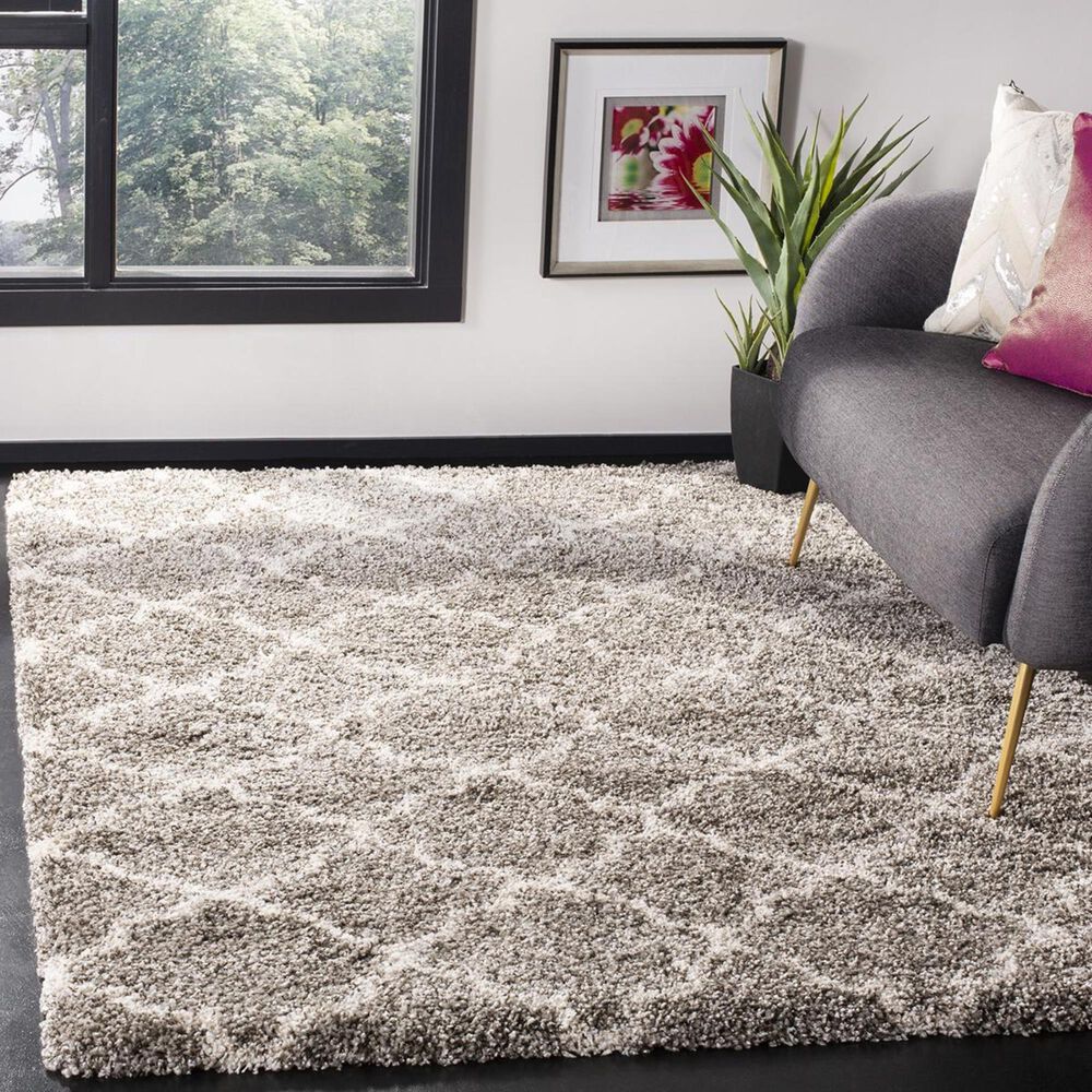 Safavieh Hudson Shag SGH282B-6 6&#39; x 9&#39; Grey/Ivory Area Rug, , large