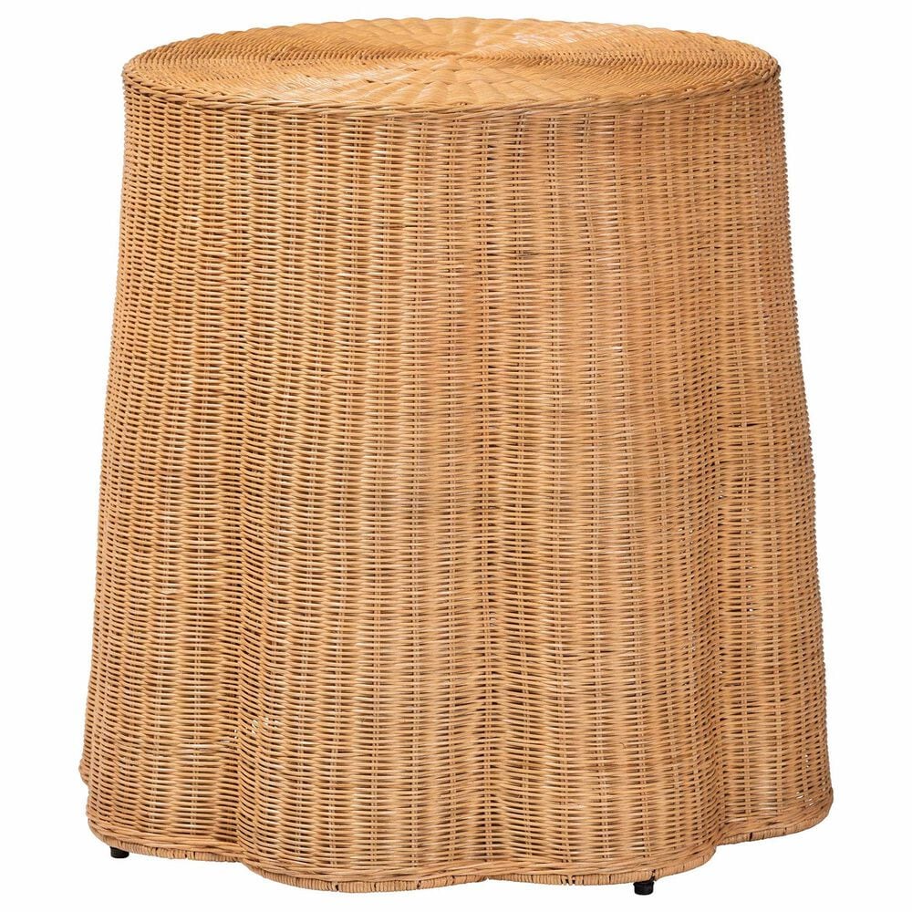 Baxton Studio Palm End Table in Light Honey, , large