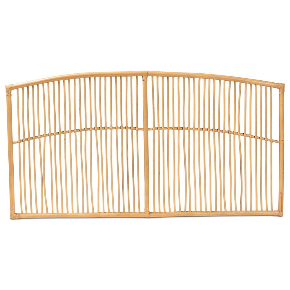 Baxton Studio Malvina Queen Wall Mount Headboard in Natural Brown, , large