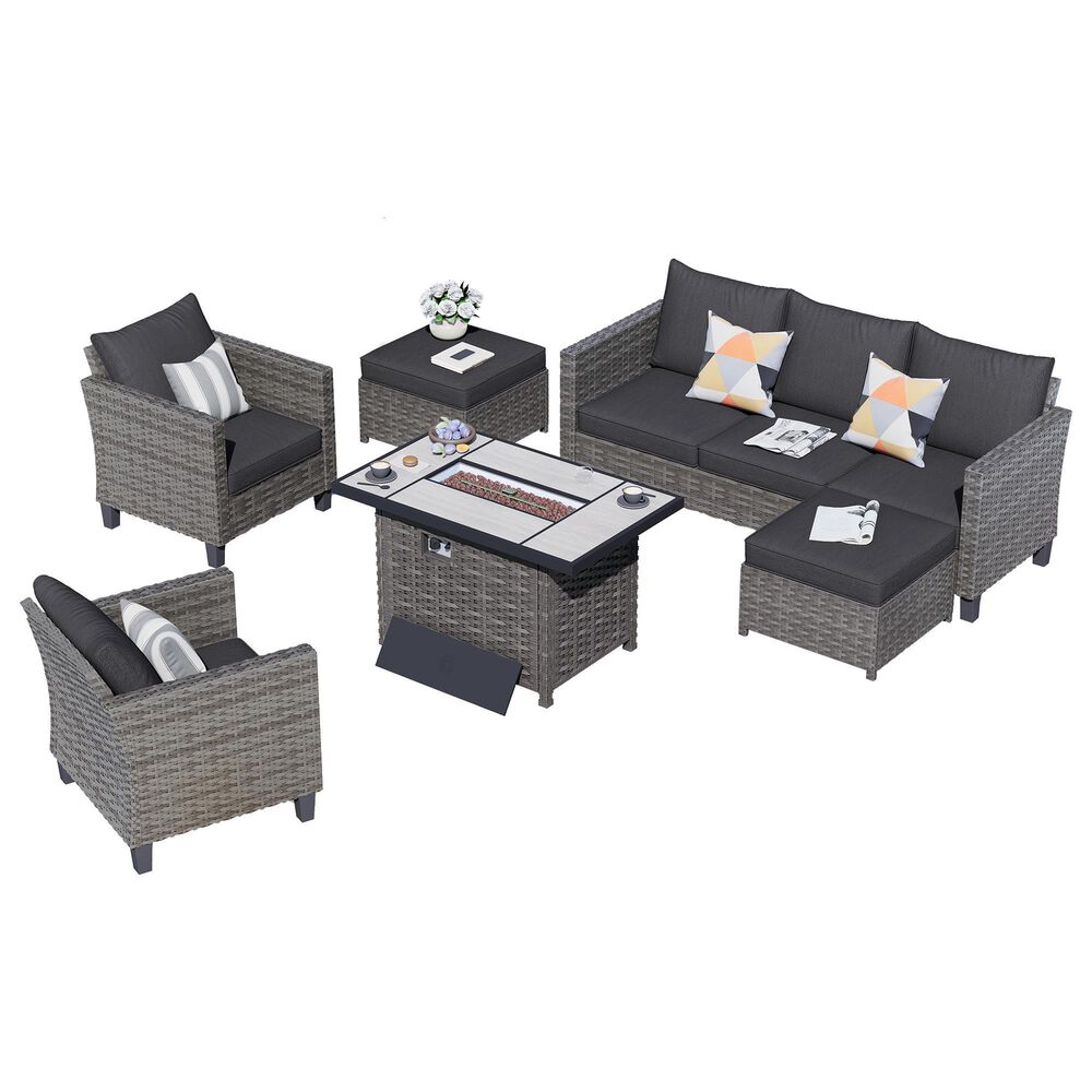 HOMLUX 6-Piece Outdoor Furniture Set in Dark Gray, , large