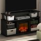 HOMLUX 47" TV Stand with Electric Fireplace in Americano and Black, , large