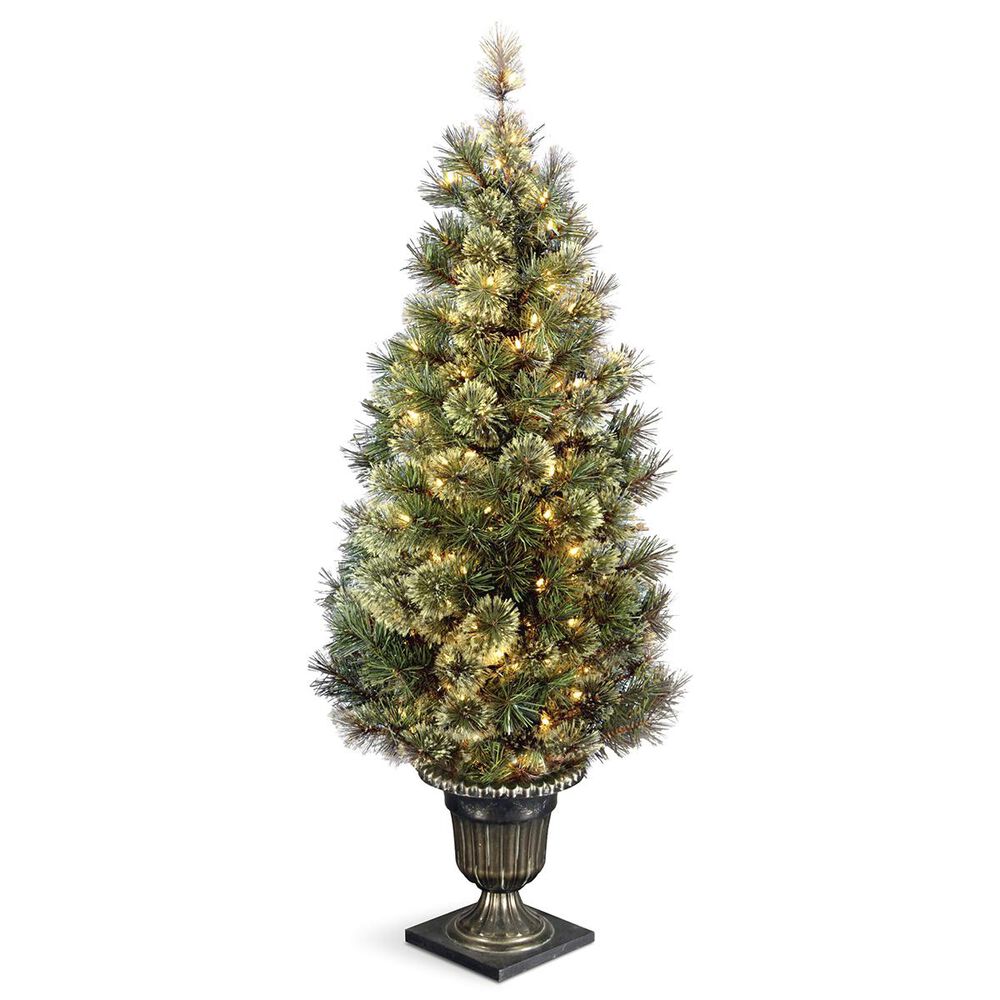 National Tree 5" Wispy Willow Grande Entrance Tree with 100 White Lights, , large