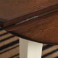 Ashley Woodanville Round Dining Table with 2 Drop Leaves in Cream and Brown - Table Only, , large