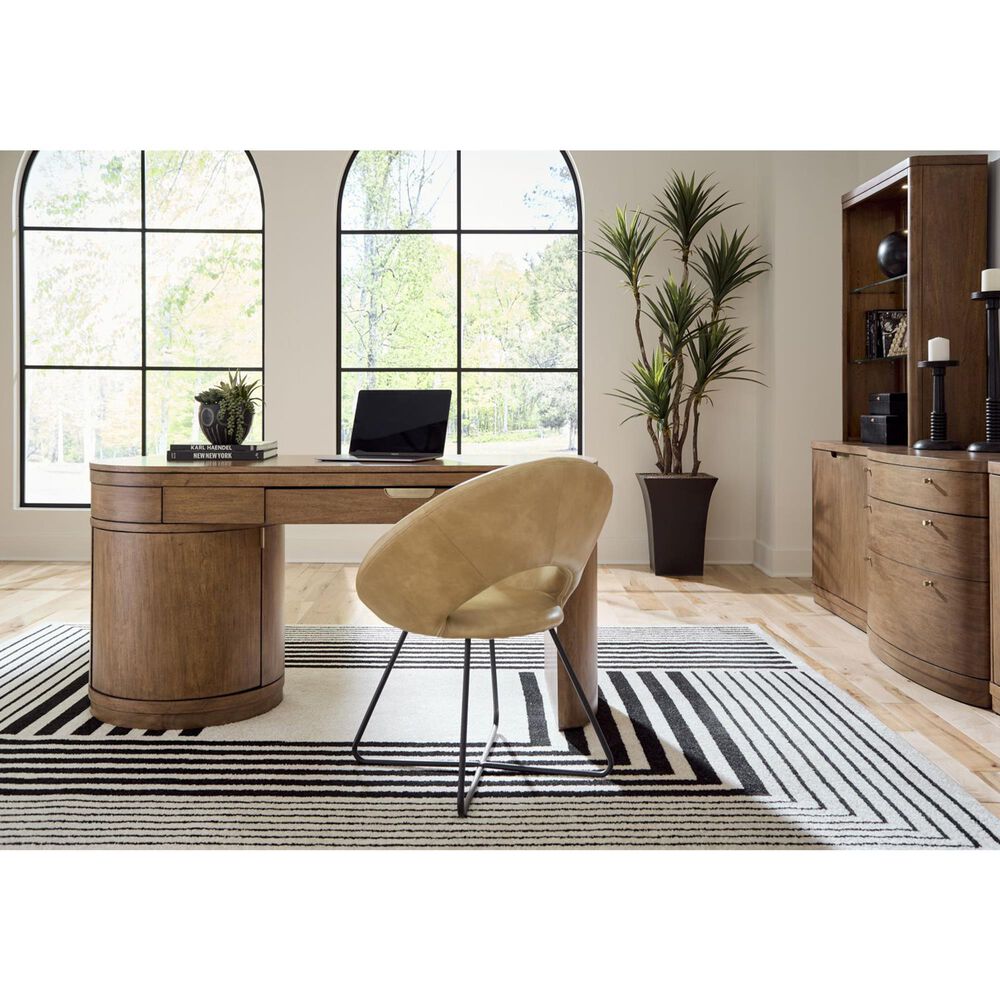Riva Ridge Caden Single Pedestal Desk in Spiced Caramel, , large