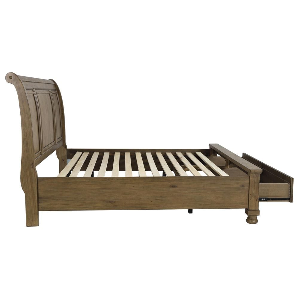 Ashley Feddinger King Storage Sleigh Bed in Chestnut Brown, , large