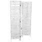 Maple and Jade 3-Panel Shutter Top Partition Room Divider Screen in Washed White and Gray, , large