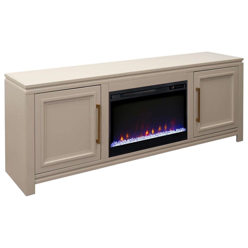 Legends Home The Cove 72" Fireplace Console with Fireplace Insert in Khaki, , large