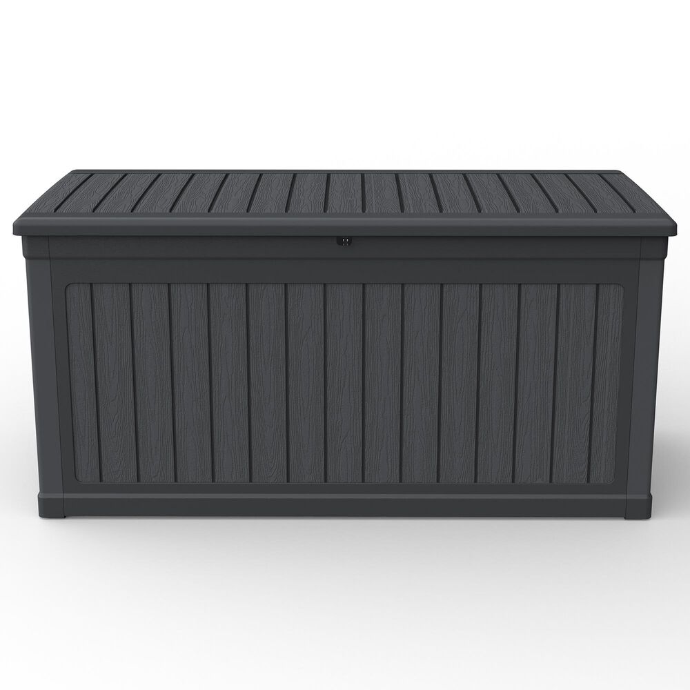 HOMLUX 260-Gallon Outdoor Storage Deck Box with Lockable Lid in Black, , large