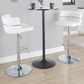 Lumisource Cinch Claire Swivel Adjustable Bar Stool with White Cushion in Chrome (Set of 2), , large