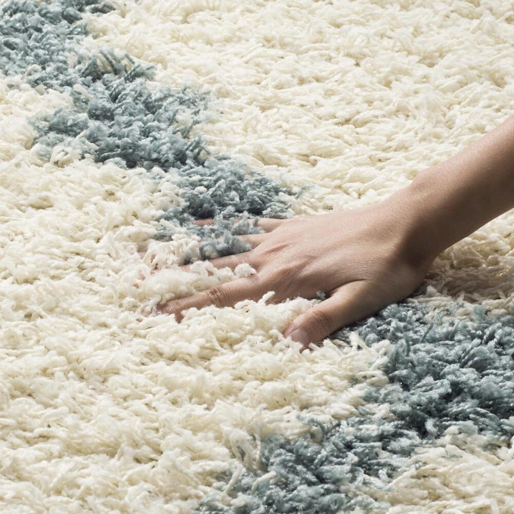 Safavieh Dallas Shag SGD257J-28 2&#39;3&quot; x 8&#39; Ivory/Light Blue Runner, , large