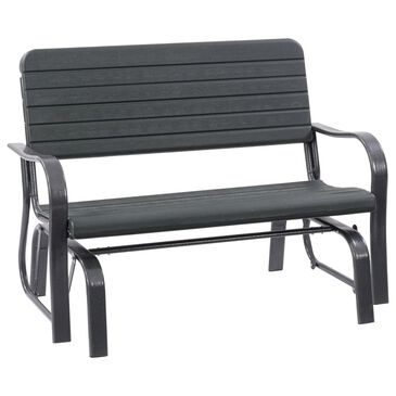 CorLiving Lake Front Patio Gliding Bench in Dark Green, , large