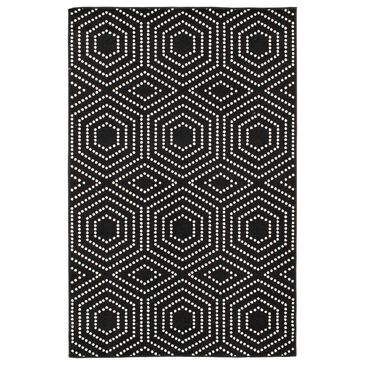 Central Oriental Terrace Tropic Valeria 5" x 7"3" Black and Snow Area Rug, , large