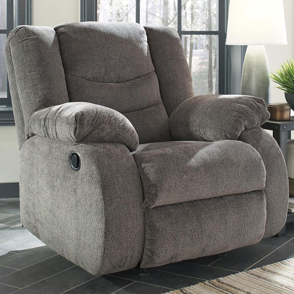 Signature Design by Ashley Tulen Rocker Recliner in Gray Nebraska