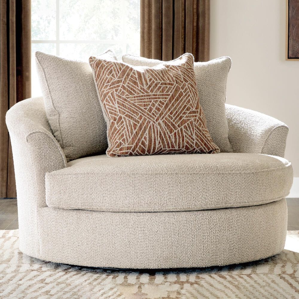 Ashley Steelwater Retreat Oversized Swivel Accent Chair in Latte, , large