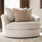 Ashley Steelwater Retreat Oversized Swivel Accent Chair in Latte, , large