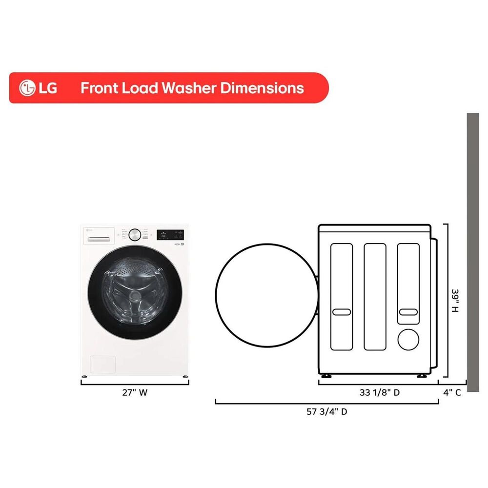 LG 5 Cu. Ft Mega Capacity Smart Front Load Washer in Alpine White, , large