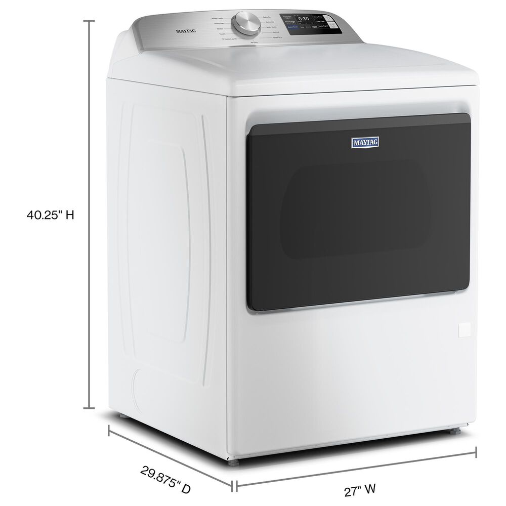 Maytag 7.4 Cu. Ft. Smart Front Load Electric Dryer with Extra Power in White, , large
