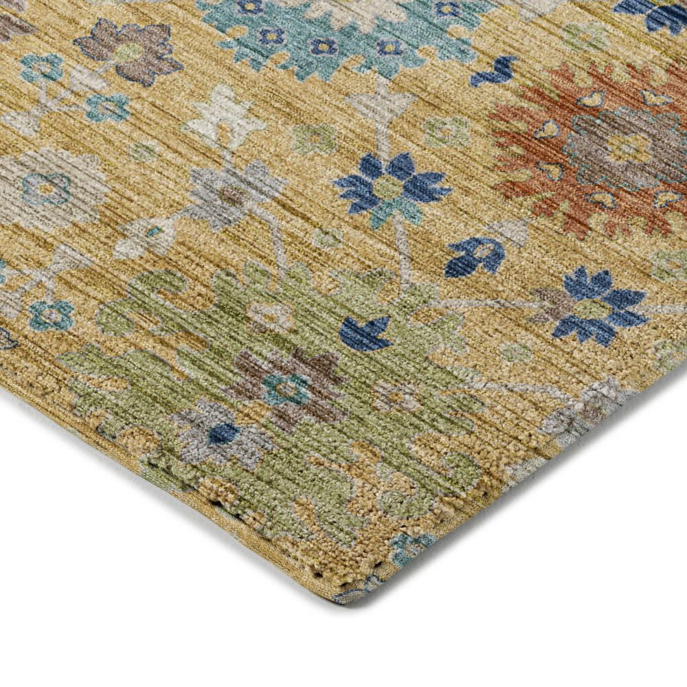Dalyn Rug Company Silk Road Turmeric, Gold, Blue, Copper, Ivory, Taupe and Aloe 6&#39;6&quot; x 9&#39;6&quot; Area Rug, , large
