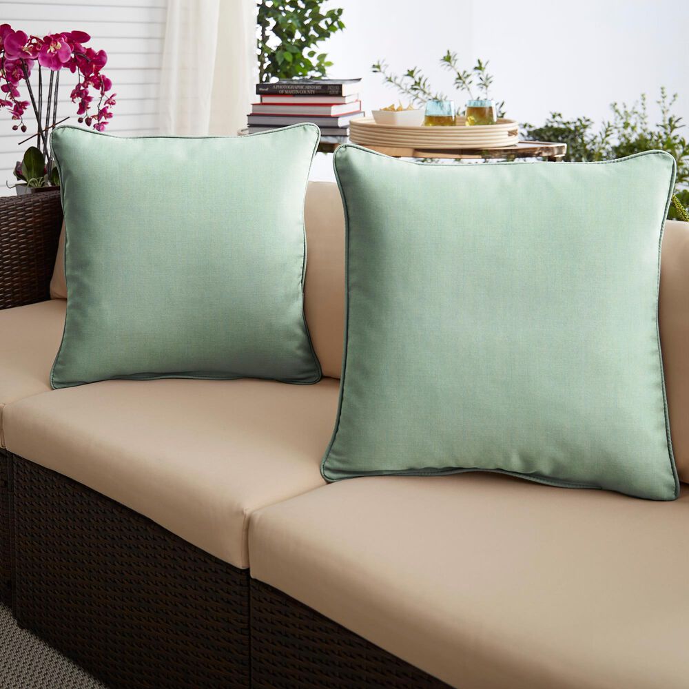 Sorra Home Sunbrella 18" Pillow in Canvas Spa (Set of 2), , large