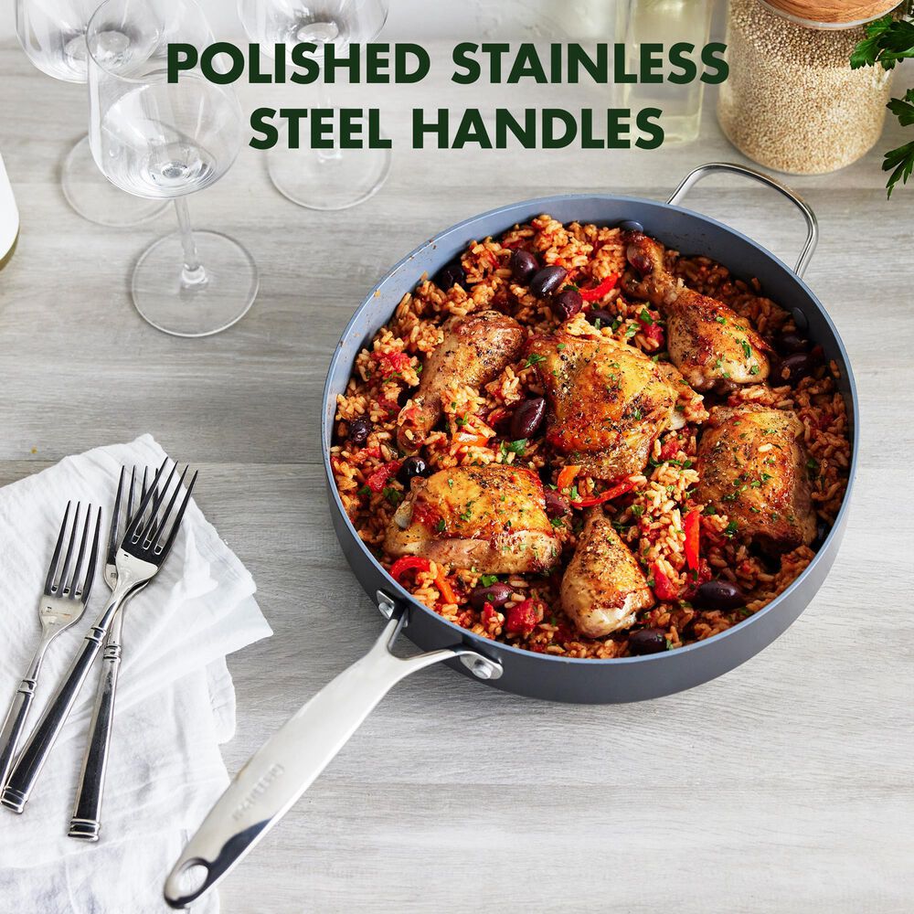 Green Pan Valencia Pro 4.5-Quart Nonstick Covered Saute Pan with Helper Handle in Grey, , large