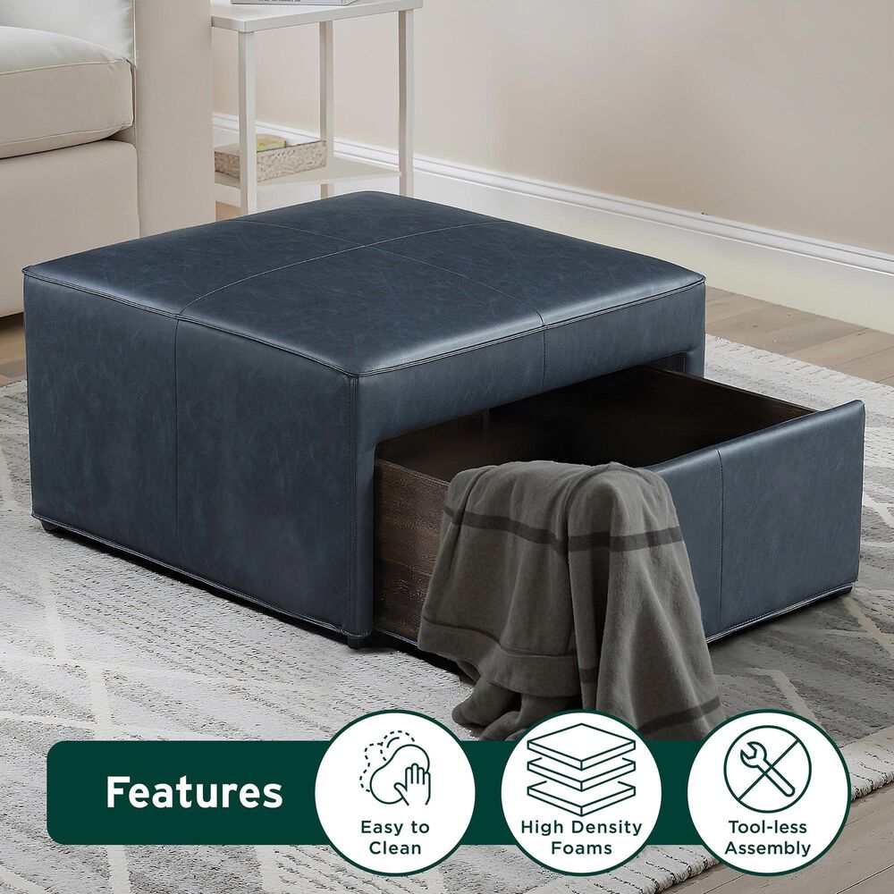 Lifestyle Solutions Hailey Storage Ottoman in Navy, , large