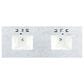 James Martin Vanities Breckenridge 60" Double Bathroom Vanity in Smokey Celadon with 3 cm Carrara White Marble Top and Rectangular Sinks, , large