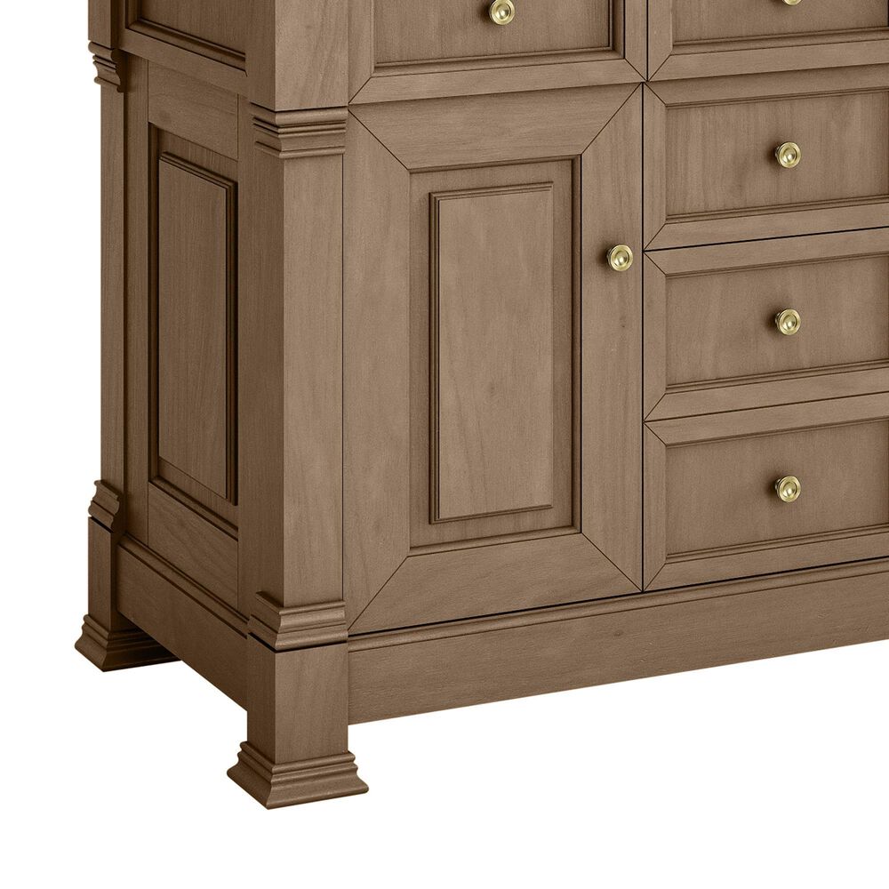 James Martin Vanities Brookfield 48&quot; Single Bathroom Vanity in Pecan with 3 cm Carrara White Marble Top and Rectangular Sink, , large