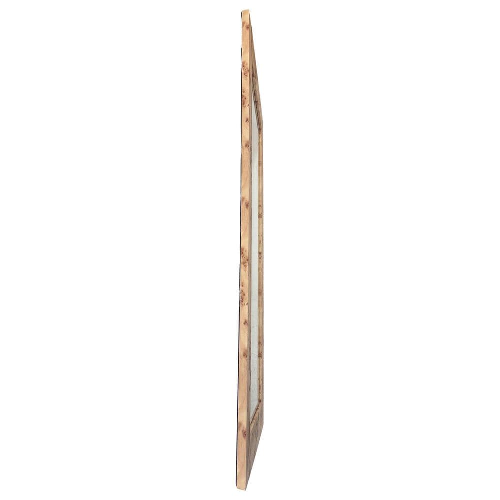 Howard Elliott Burled Rectangular Wall Mirror in Brown, , large