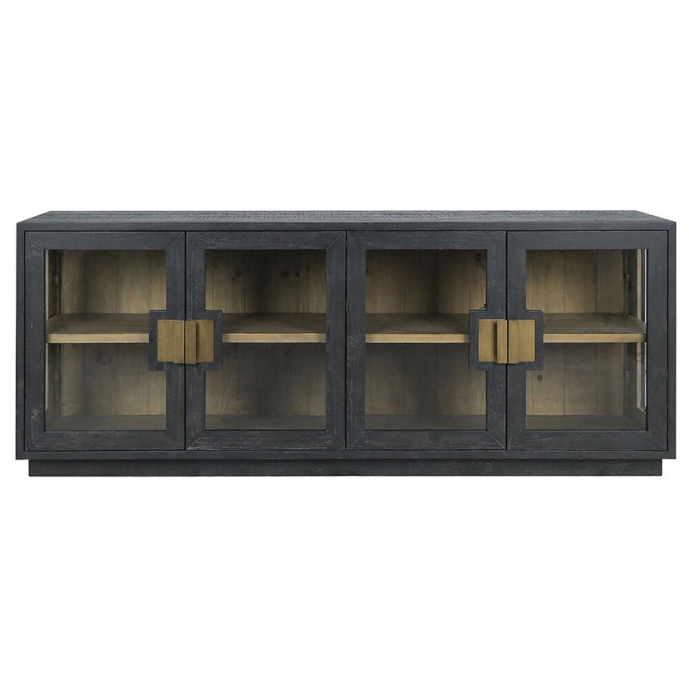 Classic Home Larson 4-Door Sideboard in Black and Clear, , large