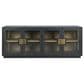 Classic Home Larson 4-Door Sideboard in Black and Clear, , large