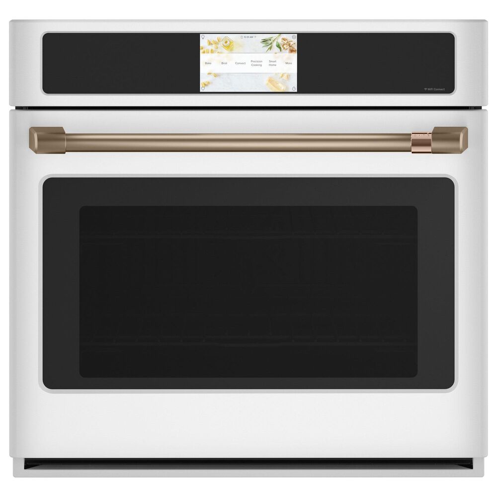 Cafe 2-Piece Kitchen Package with Matte White 30" Smart Built-In Convection Single Wall Oven and Stainless Steel 36" Electric Cooktop, , large