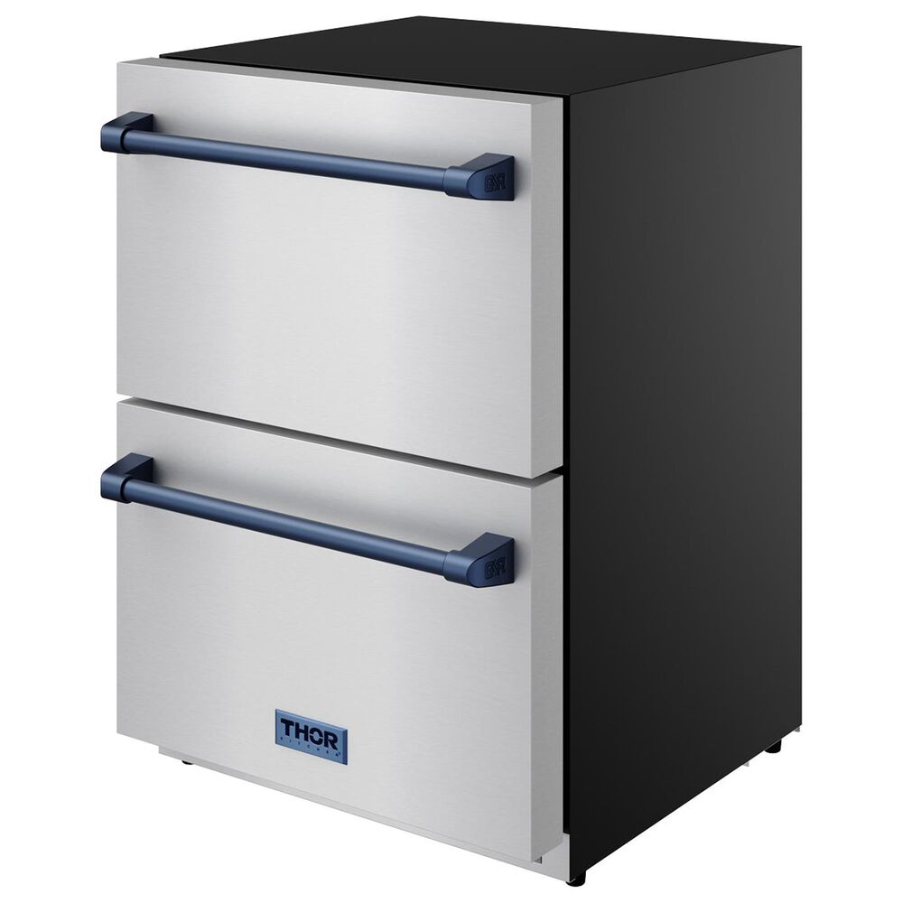 Thor Kitchen Gordon Ramsay 5.4 Cu. Ft. Undercounter Drawer Freezer with Blue Handle Kit in Stainless Steel, , large
