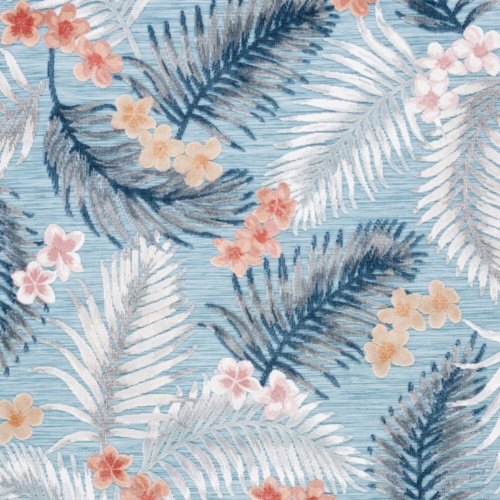 Safavieh Cabana CBN451J 8&#39; x 10&#39; Aqua and Ivory Indoor/Outdoor Area Performance Rug, , large