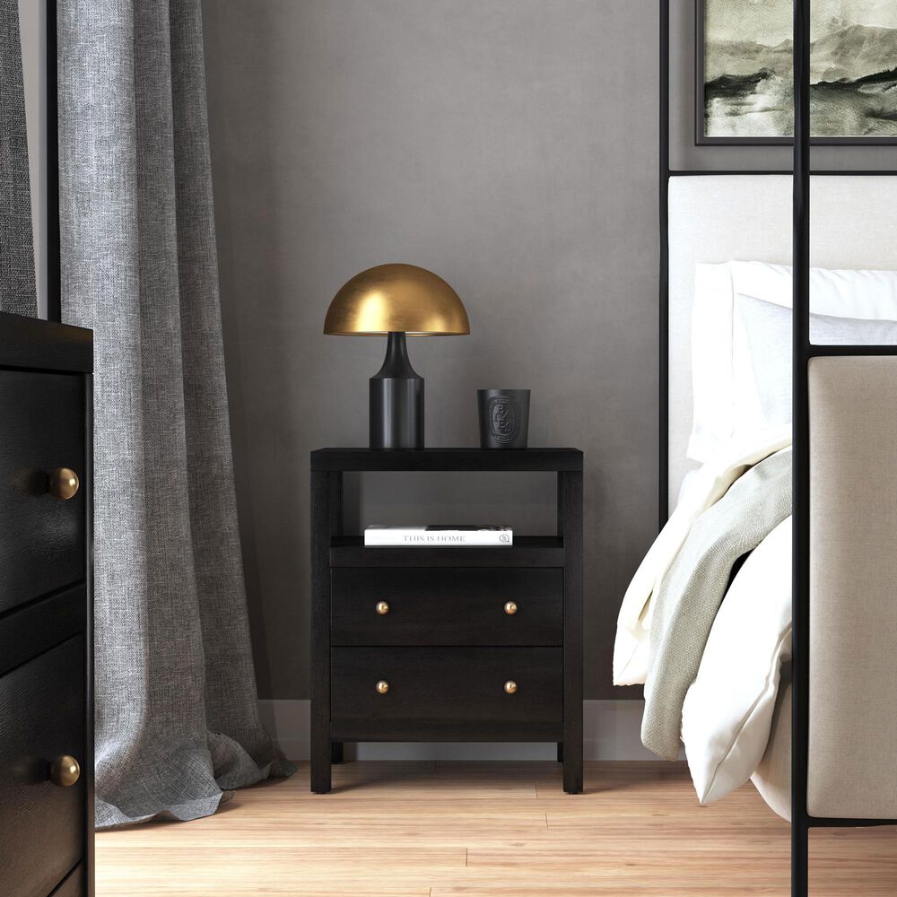 Butler Specialty Company Nora 2 Drawer Nightstand with Open Shelf in Coffee Brown, , large