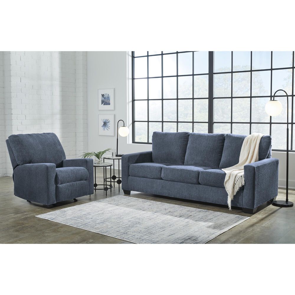 Ashley Rannis Manual Rocker Recliner in Navy, , large
