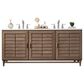 James Martin Vanities Portland 72" Double Bathroom Vanity in Whitewashed Walnut with 3 cm Carrara White Marble Top and Rectangular Sinks, , large