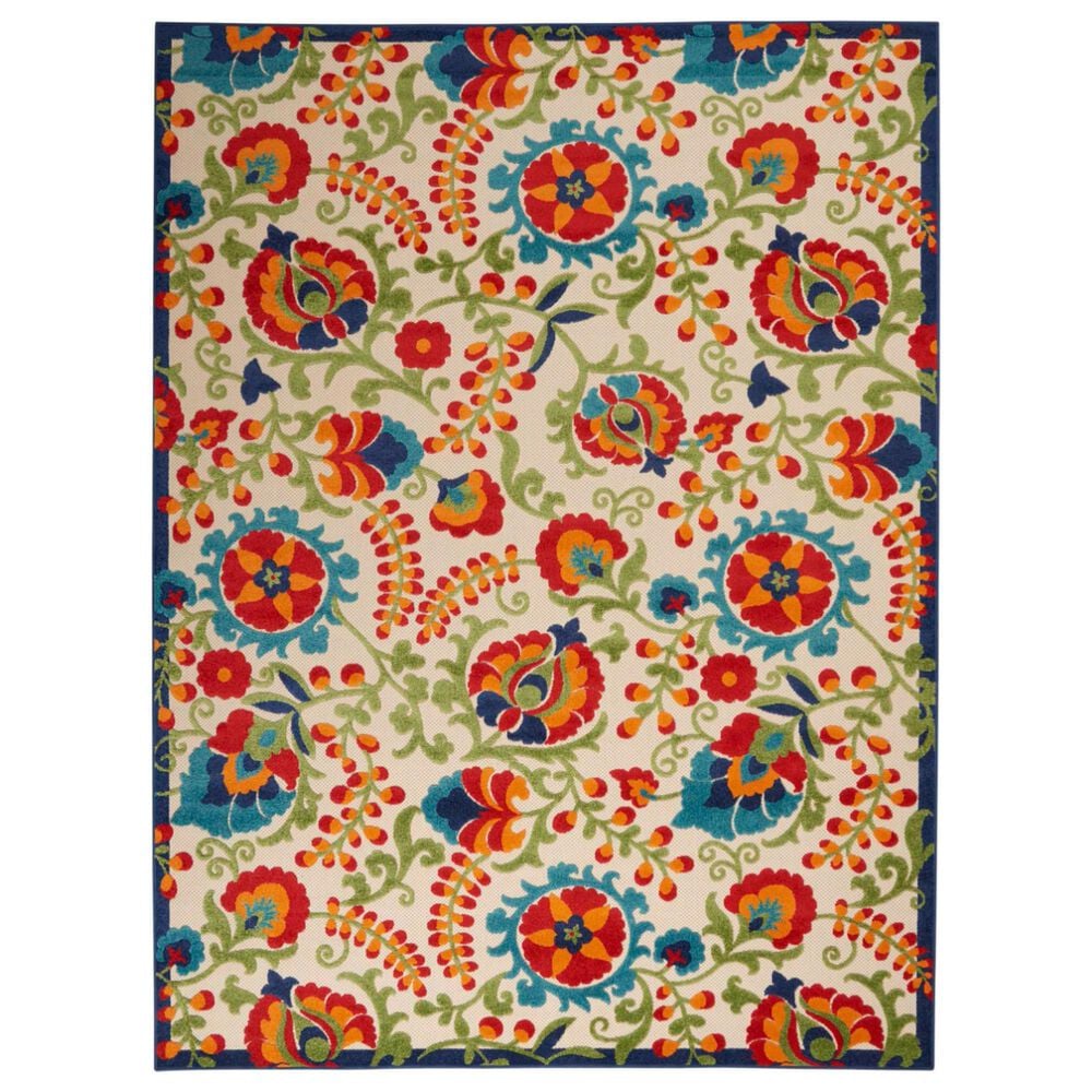 Nourison Aloha ALH17 12" x 15" Multicolor Indoor/Outdoor Area Rug, , large