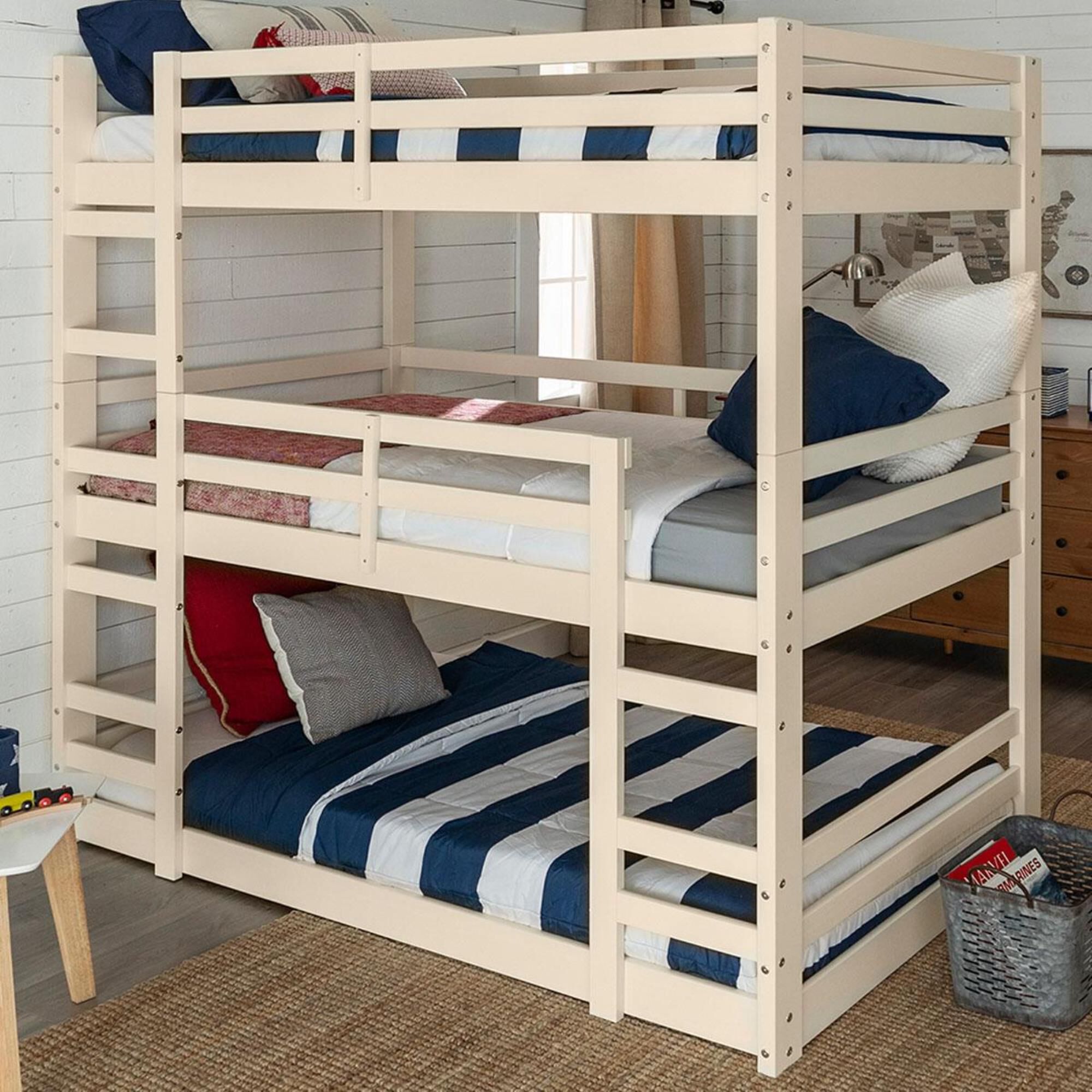 white triple bunk bed