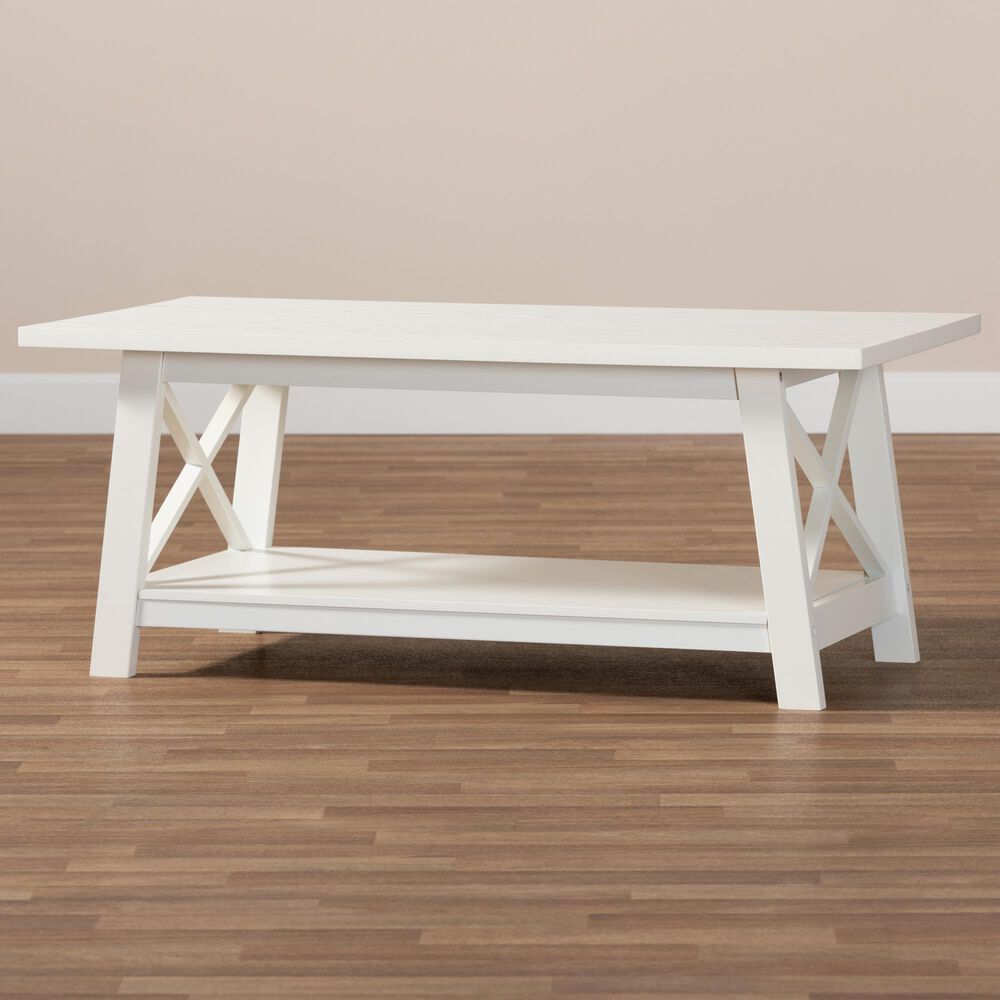 Baxton Studio Gremain Coffee Table in White, , large