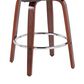 LumiSource Dahlia Swivel Counter Stool with Grey Upholstery in Walnut and Chrome (Set of 2), , large